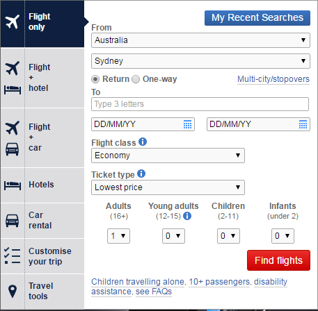British Airways booking