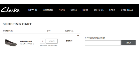Clarks checkout