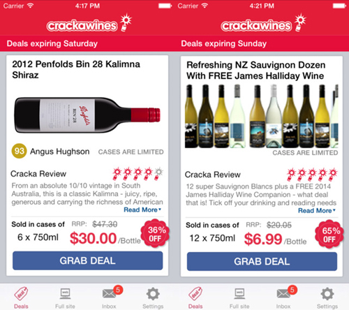 Cracka Wines mobile app