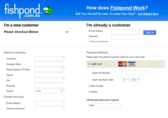 Fishpond checkout