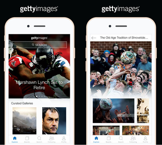 Getty Images mobile app