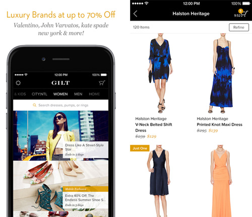 Gilt mobile app