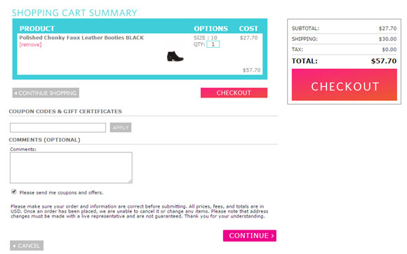 Gojane checkout