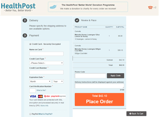 HealthPost checkout
