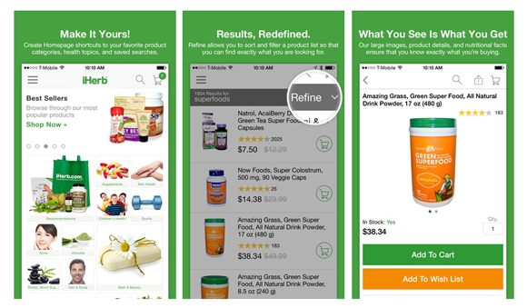iHerb mobile app