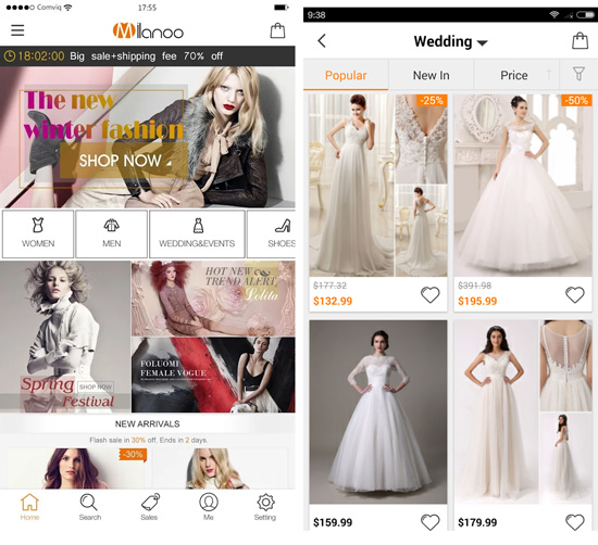Milanoo mobile app