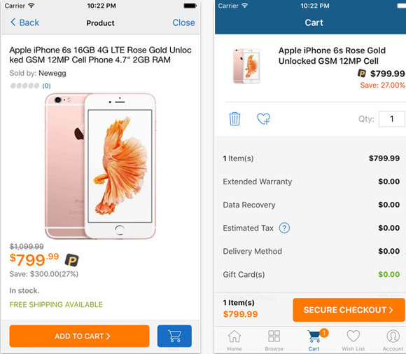 Newegg mobile app