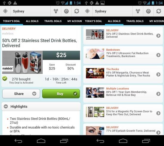 OurDeal mobile app