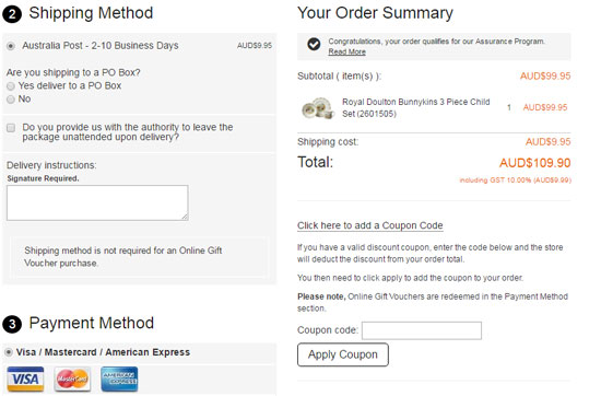 Royal Doulton checkout