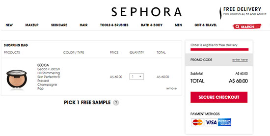 Sephora Purchase Image