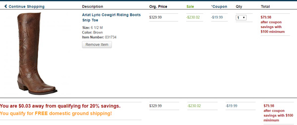 Sheplers checkout