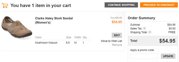Shoebuy checkout