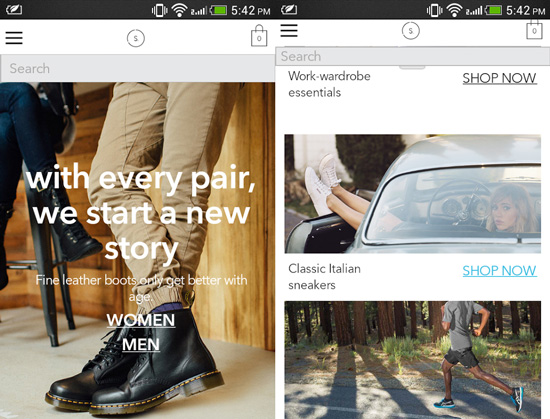 Shoes.com Mobile App