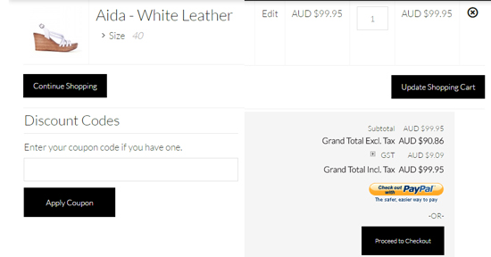 Siren Shoes checkout
