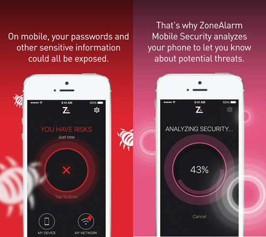 ZoneAlarm mobile app